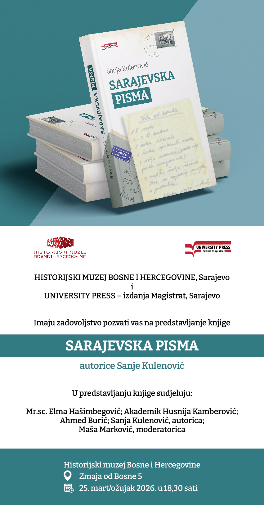 sarajevska pisma sanje kulenovic promocija